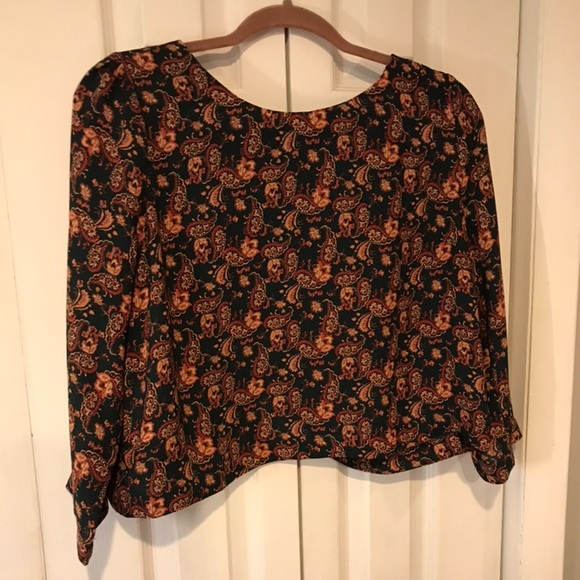 Forever 21 teal paisley crop top - Picture 2 of 3